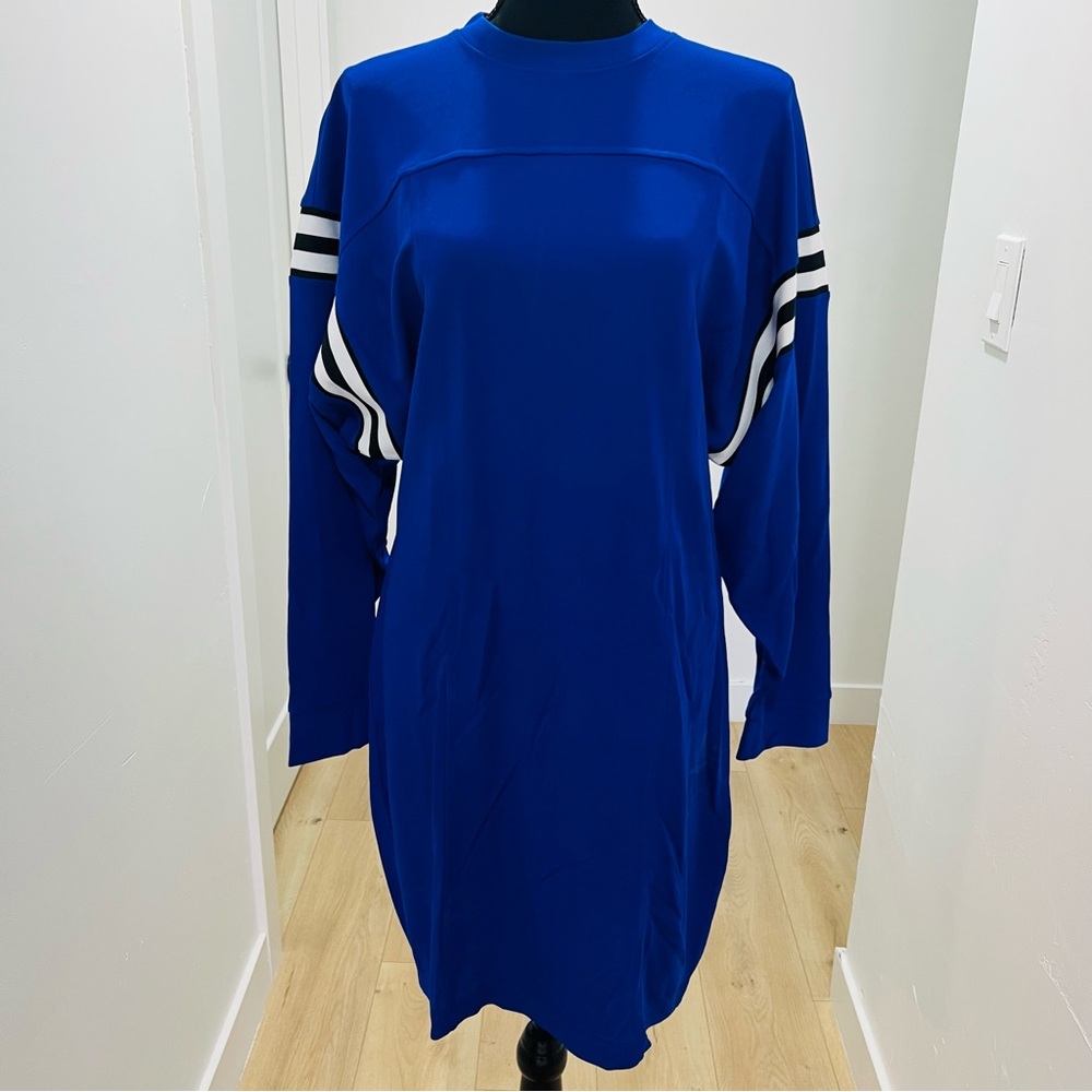 God Save The Queen GSTQ Royal Blue Dolman Sleeve Dress With Striped Accents
